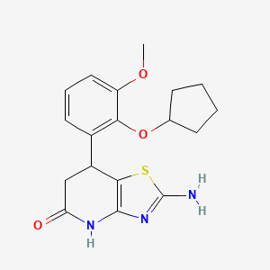 molecular formula C18H21N3O3S B11046857 2-amino-7-[2-(cyclopentyloxy)-3-methoxyphenyl]-6,7-dihydro[1,3]thiazolo[4,5-b]pyridin-5(4H)-one 