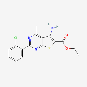 molecular formula C16H14ClN3O2S B11046881 Ethyl 5-amino-2-(2-chlorophenyl)-4-methylthieno[2,3-d]pyrimidine-6-carboxylate 