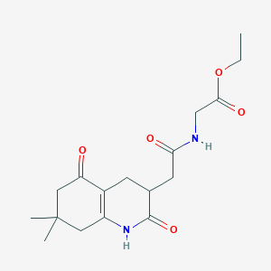 molecular formula C17H24N2O5 B11047111 ethyl N-[(7,7-dimethyl-2,5-dioxo-1,2,3,4,5,6,7,8-octahydroquinolin-3-yl)acetyl]glycinate 