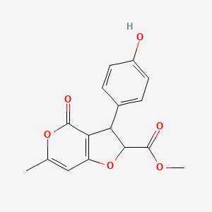 molecular formula C16H14O6 B11047173 methyl 3-(4-hydroxyphenyl)-6-methyl-4-oxo-2,3-dihydro-4H-furo[3,2-c]pyran-2-carboxylate 