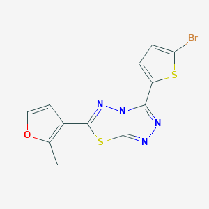 molecular formula C12H7BrN4OS2 B11047180 3-(5-Bromothiophen-2-yl)-6-(2-methylfuran-3-yl)[1,2,4]triazolo[3,4-b][1,3,4]thiadiazole 