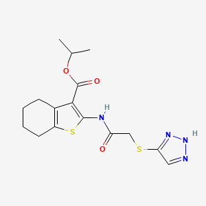 molecular formula C16H20N4O3S2 B11047254 propan-2-yl 2-{[(1H-1,2,3-triazol-5-ylsulfanyl)acetyl]amino}-4,5,6,7-tetrahydro-1-benzothiophene-3-carboxylate 