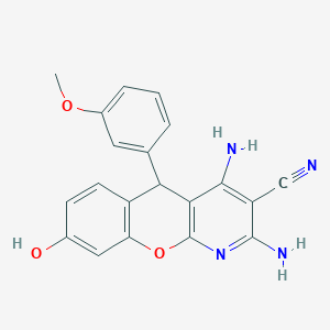 molecular formula C20H16N4O3 B11047304 2,4-diamino-8-hydroxy-5-(3-methoxyphenyl)-5H-chromeno[2,3-b]pyridine-3-carbonitrile 