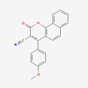 molecular formula C21H13NO3 B11047316 4-(4-methoxyphenyl)-2-oxo-2H-benzo[h]chromene-3-carbonitrile 