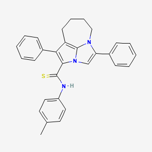 molecular formula C30H27N3S B11047350 N-(4-methylphenyl)-1,4-diphenyl-5,6,7,8-tetrahydro-2a,4a-diazacyclopenta[cd]azulene-2-carbothioamide 