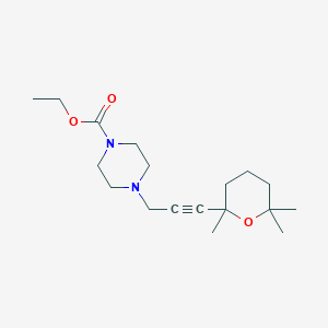 molecular formula C18H30N2O3 B11047367 ethyl 4-[3-(2,6,6-trimethyltetrahydro-2H-pyran-2-yl)prop-2-yn-1-yl]piperazine-1-carboxylate 