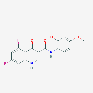 molecular formula C18H14F2N2O4 B11047368 N-(2,4-dimethoxyphenyl)-5,7-difluoro-4-hydroxyquinoline-3-carboxamide 