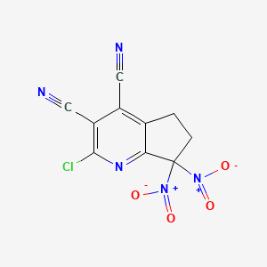 molecular formula C10H4ClN5O4 B11047375 2-chloro-7,7-dinitro-6,7-dihydro-5H-cyclopenta[b]pyridine-3,4-dicarbonitrile 
