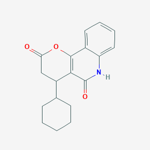 molecular formula C18H19NO3 B11047404 4-cyclohexyl-4,6-dihydro-2H-pyrano[3,2-c]quinoline-2,5(3H)-dione 
