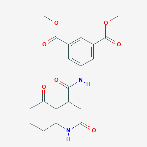 molecular formula C20H20N2O7 B11047421 Dimethyl 5-{[(2,5-dioxo-1,2,3,4,5,6,7,8-octahydroquinolin-4-yl)carbonyl]amino}benzene-1,3-dicarboxylate 