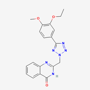 molecular formula C19H18N6O3 B11047427 2-{[5-(3-ethoxy-4-methoxyphenyl)-2H-tetrazol-2-yl]methyl}quinazolin-4(3H)-one 