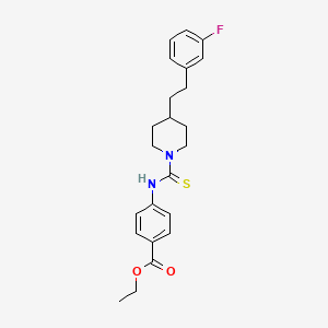 molecular formula C23H27FN2O2S B11047481 Ethyl 4-[({4-[2-(3-fluorophenyl)ethyl]piperidin-1-yl}carbonothioyl)amino]benzoate 