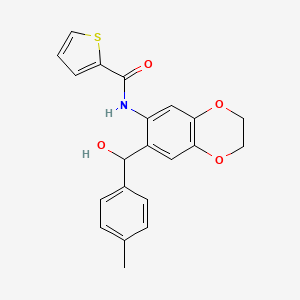 molecular formula C21H19NO4S B11047491 N-{7-[hydroxy(4-methylphenyl)methyl]-2,3-dihydro-1,4-benzodioxin-6-yl}thiophene-2-carboxamide 
