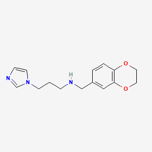 molecular formula C15H19N3O2 B11047508 N-(2,3-dihydro-1,4-benzodioxin-6-ylmethyl)-3-(1H-imidazol-1-yl)propan-1-amine 