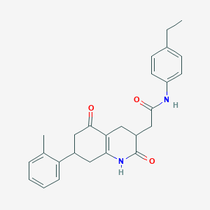 molecular formula C26H28N2O3 B11047565 N-(4-Ethylphenyl)-2-[7-(2-methylphenyl)-2,5-dioxo-1,2,3,4,5,6,7,8-octahydro-3-quinolinyl]acetamide 