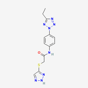 molecular formula C13H14N8OS B11047582 N-[4-(5-ethyl-2H-tetrazol-2-yl)phenyl]-2-(1H-1,2,3-triazol-5-ylsulfanyl)acetamide 