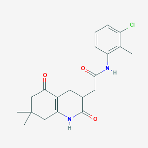 molecular formula C20H23ClN2O3 B11047588 N-(3-chloro-2-methylphenyl)-2-(7,7-dimethyl-2,5-dioxo-1,2,3,4,5,6,7,8-octahydroquinolin-3-yl)acetamide 