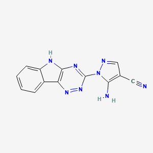 molecular formula C13H8N8 B11047589 5-amino-1-(5H-[1,2,4]triazino[5,6-b]indol-3-yl)pyrazole-4-carbonitrile 