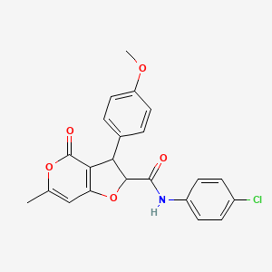 molecular formula C22H18ClNO5 B11047605 N-(4-chlorophenyl)-3-(4-methoxyphenyl)-6-methyl-4-oxo-2,3-dihydro-4H-furo[3,2-c]pyran-2-carboxamide 
