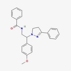 molecular formula C25H25N3O2 B11047639 N-[2-(4-methoxyphenyl)-2-(3-phenyl-4,5-dihydro-1H-pyrazol-1-yl)ethyl]benzamide 