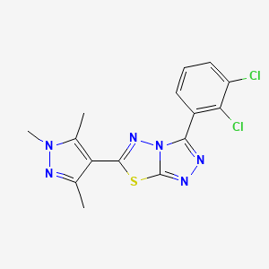 molecular formula C15H12Cl2N6S B11047729 3-(2,3-dichlorophenyl)-6-(1,3,5-trimethyl-1H-pyrazol-4-yl)[1,2,4]triazolo[3,4-b][1,3,4]thiadiazole 