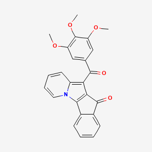 molecular formula C25H19NO5 B11047746 5-(3,4,5-Trimethoxybenzoyl)-6H-indeno[2,1-B]indolizin-6-one 