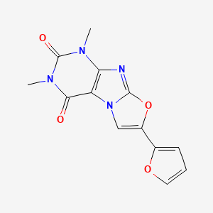 molecular formula C13H10N4O4 B11047765 Oxazolo[2,3-f]purine-2,4(1H,3H)-dione, 7-(2-furanyl)-1,3-dimethyl- 
