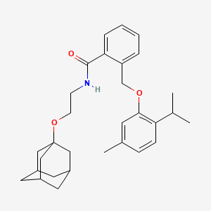 molecular formula C30H39NO3 B11047867 N-[2-(Adamantan-1-yloxy)ethyl]-2-{[5-methyl-2-(propan-2-YL)phenoxy]methyl}benzamide 