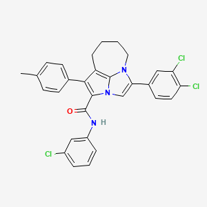molecular formula C30H24Cl3N3O B11047901 N-(3-chlorophenyl)-4-(3,4-dichlorophenyl)-1-(4-methylphenyl)-5,6,7,8-tetrahydro-2a,4a-diazacyclopenta[cd]azulene-2-carboxamide 
