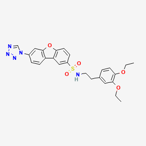 molecular formula C25H25N5O5S B11047956 N-[2-(3,4-diethoxyphenyl)ethyl]-7-(1H-tetrazol-1-yl)dibenzo[b,d]furan-2-sulfonamide 