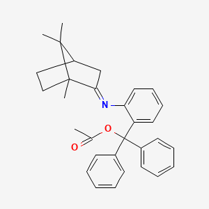 molecular formula C31H33NO2 B11048092 diphenyl(2-{[(2E)-1,7,7-trimethylbicyclo[2.2.1]hept-2-ylidene]amino}phenyl)methyl acetate 