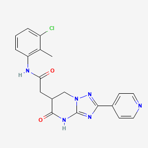 molecular formula C19H17ClN6O2 B11048098 N-(3-Chloro-2-methylphenyl)-2-[5-oxo-2-(4-pyridyl)-4,5,6,7-tetrahydro[1,2,4]triazolo[1,5-A]pyrimidin-6-YL]acetamide 