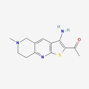 molecular formula C13H15N3OS B11048153 1-(3-Amino-6-methyl-5,6,7,8-tetrahydrothieno[2,3-b][1,6]naphthyridin-2-yl)ethanone 
