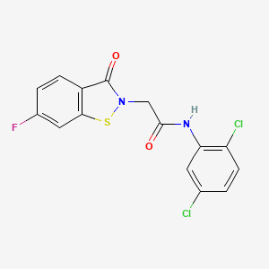 molecular formula C15H9Cl2FN2O2S B11048163 N-(2,5-dichlorophenyl)-2-(6-fluoro-3-oxo-1,2-benzothiazol-2(3H)-yl)acetamide 