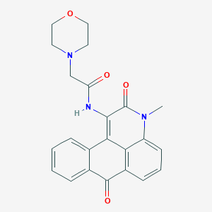 molecular formula C23H21N3O4 B11048213 N~1~-(3-Methyl-2,7-dioxo-2,7-dihydro-3H-naphtho[1,2,3-DE]quinolin-1-YL)-2-morpholinoacetamide 