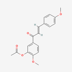 molecular formula C19H18O5 B11048243 2-Methoxy-5-[(E)-3-(4-methoxyphenyl)-2-propenoyl]phenyl acetate 