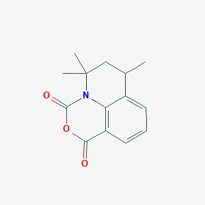 molecular formula C14H15NO3 B11048261 5,5,7-trimethyl-6,7-dihydro-1H,5H-[1,3]oxazino[5,4,3-ij]quinoline-1,3-dione 