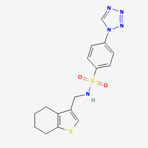 molecular formula C16H17N5O2S2 B11048296 N-(4,5,6,7-tetrahydro-1-benzothiophen-3-ylmethyl)-4-(1H-tetrazol-1-yl)benzenesulfonamide 