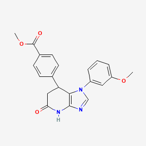 molecular formula C21H19N3O4 B11048319 methyl 4-[1-(3-methoxyphenyl)-5-oxo-4,5,6,7-tetrahydro-1H-imidazo[4,5-b]pyridin-7-yl]benzoate 