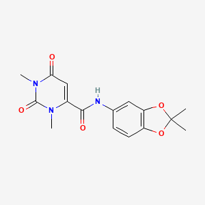 molecular formula C16H17N3O5 B11048350 N-(2,2-dimethyl-1,3-benzodioxol-5-yl)-1,3-dimethyl-2,6-dioxo-1,2,3,6-tetrahydropyrimidine-4-carboxamide 
