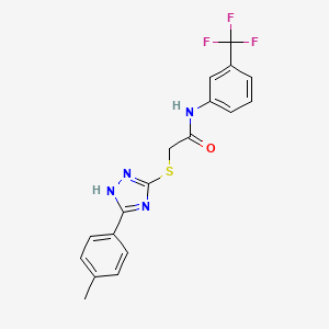 molecular formula C18H15F3N4OS B11048367 2-{[5-(4-methylphenyl)-1H-1,2,4-triazol-3-yl]sulfanyl}-N-[3-(trifluoromethyl)phenyl]acetamide 