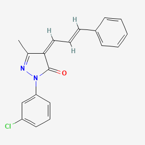 molecular formula C19H15ClN2O B11048377 (4Z)-2-(3-chlorophenyl)-5-methyl-4-[(2E)-3-phenylprop-2-en-1-ylidene]-2,4-dihydro-3H-pyrazol-3-one 