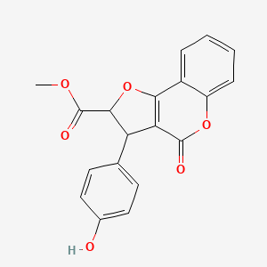 molecular formula C19H14O6 B11048423 methyl 3-(4-hydroxyphenyl)-4-oxo-2,3-dihydro-4H-furo[3,2-c]chromene-2-carboxylate 