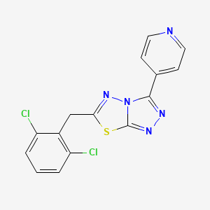 molecular formula C15H9Cl2N5S B11048475 6-(2,6-Dichlorobenzyl)-3-(pyridin-4-yl)[1,2,4]triazolo[3,4-b][1,3,4]thiadiazole 