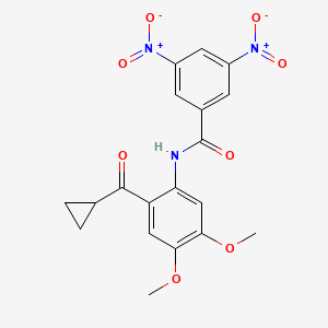 molecular formula C19H17N3O8 B11048485 N-[2-(cyclopropylcarbonyl)-4,5-dimethoxyphenyl]-3,5-dinitrobenzamide 