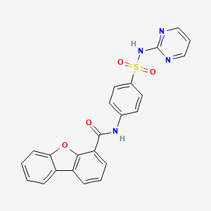 molecular formula C23H16N4O4S B11048499 N-[4-(2-Pyrimidinylsulfamoyl)phenyl]dibenzo[B,D]furan-4-carboxamide 