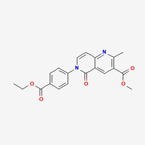 molecular formula C20H18N2O5 B11048518 Methyl 6-[4-(ethoxycarbonyl)phenyl]-2-methyl-5-oxo-5,6-dihydro-1,6-naphthyridine-3-carboxylate 
