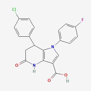 molecular formula C20H14ClFN2O3 B11048571 7-(4-chlorophenyl)-1-(4-fluorophenyl)-5-oxo-4,5,6,7-tetrahydro-1H-pyrrolo[3,2-b]pyridine-3-carboxylic acid 