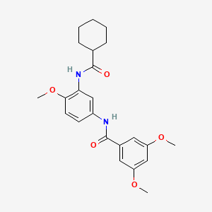 molecular formula C23H28N2O5 B11048575 N-{3-[(cyclohexylcarbonyl)amino]-4-methoxyphenyl}-3,5-dimethoxybenzamide 