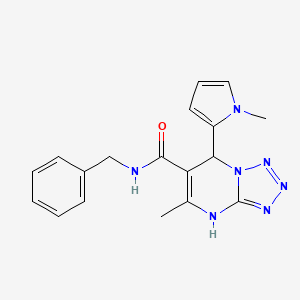 molecular formula C18H19N7O B11048593 N-benzyl-5-methyl-7-(1-methyl-1H-pyrrol-2-yl)-4,7-dihydrotetrazolo[1,5-a]pyrimidine-6-carboxamide 